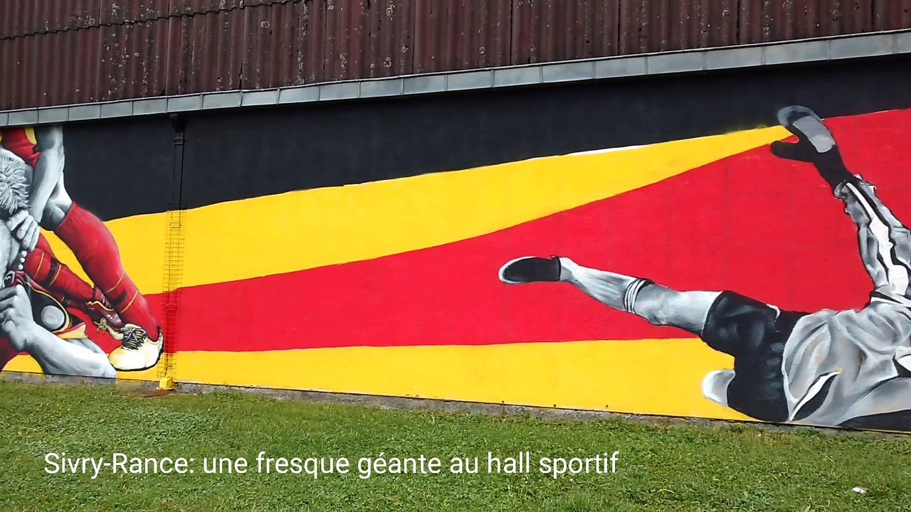 Sivry-Rance: une fresque au hall sportif de Rance