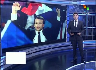 Festejan simpatizantes de Emmanuel Macron su triunfo electoral