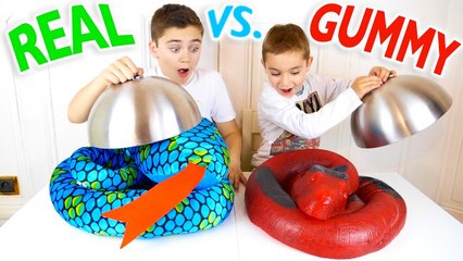 REAL VS GUMMY FOOD CHALLENGE - Trucs réels ou Bonbons