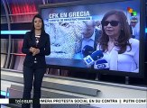 Expdta. argentina CFK explica en Grecia cómo negoció la deuda externa