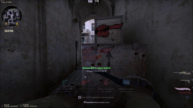 CSGO: Spray paints light up from a distance on certain surfaces
