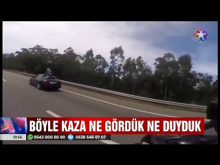 Böyle kaza görülmedi motoruyla çarptığı aracın içine girdi
