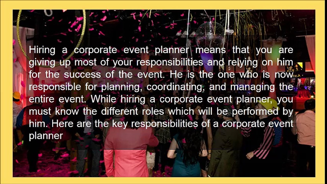 Duties of a Corporate Event Planner