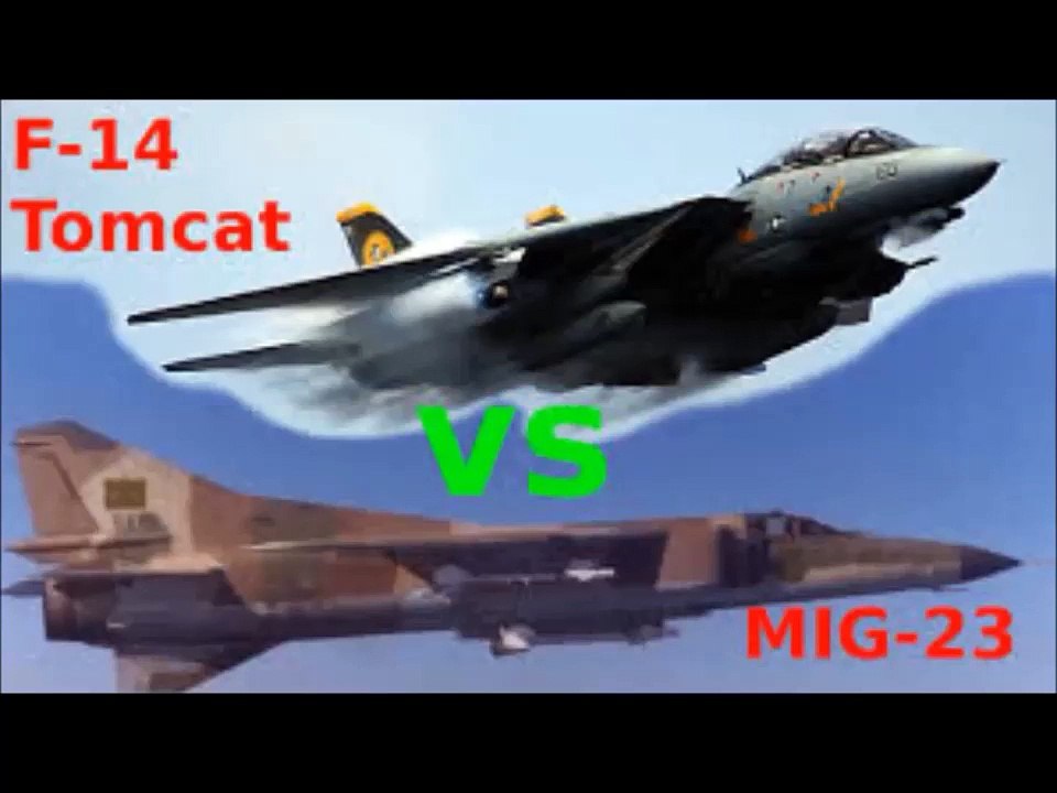 F 14 Destroying 2 Mig 23, Real Footage With Audio.