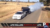 This Ute Is Towing A Ute Doing A Burnout