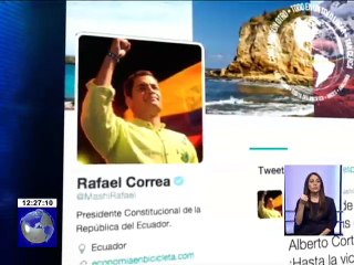 Presidente Correa anunció en su cuenta Twitter la captura de Carlos P. C. en Perú