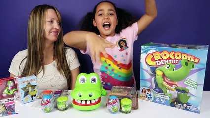 Crocodile Dentist Toy Challenge Game Shopkins Surprise Eggs Spongebob Bubble Gum Gumballs
