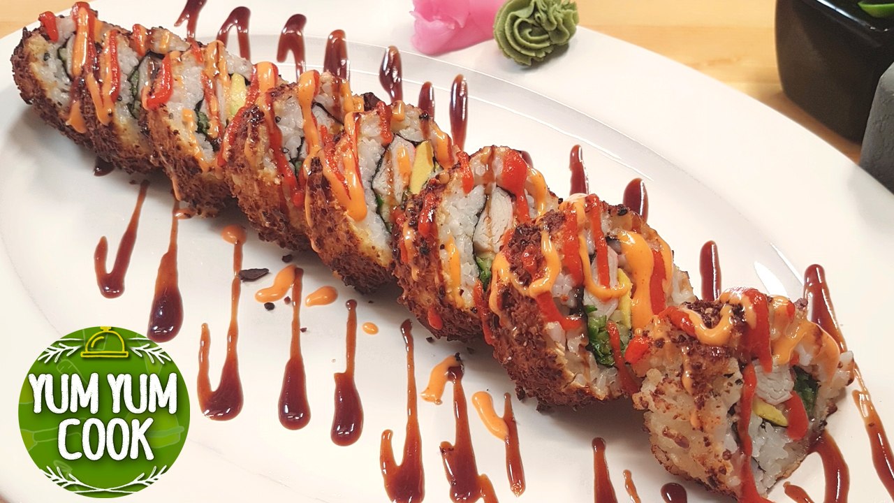Deep Fried Almond Sushi Roll