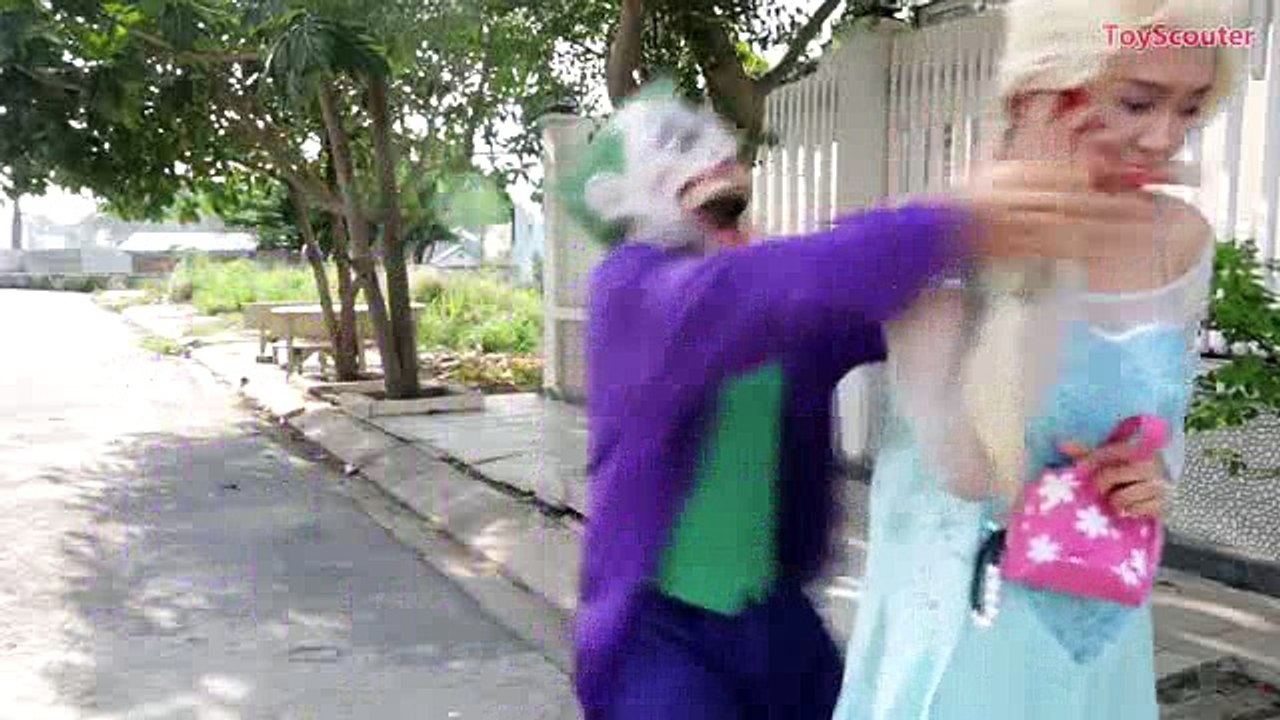 (01)_ELSA vs BOMB & CATWOMAN w  The Joker & Spiderman - Fun Superhero Movie in Real Life