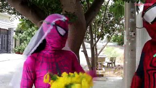 (01)_ELSA vs PINK SPIDERGIRL WEDDING BATTLE Over Spiderman - Fun Superhero Movie in Real Life
