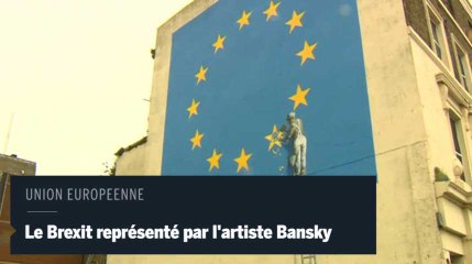 Un drapeau européen fissuré : le Brexit illustré par l’artiste Branksy