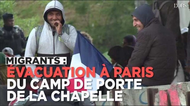 Paris : évacuation d'un camp de migrants Porte de la Chapelle
