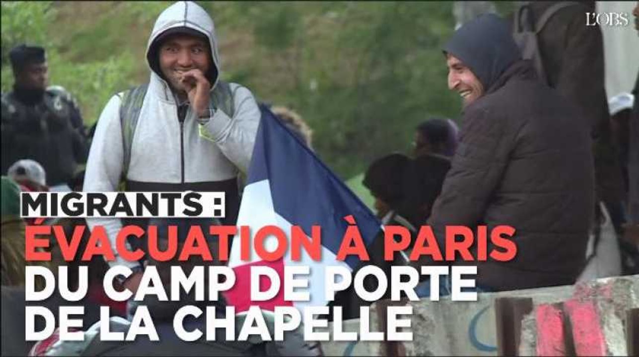 Paris : évacuation d'un camp de migrants Porte de la Chapelle