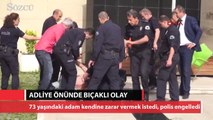 Bursa adliyesi önünde bıçaklı şovu polis önledi