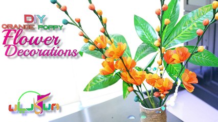 DIY Orange Poppy Flower Decorations: Home Decor
