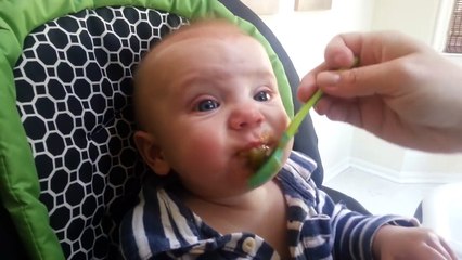 Funny baby Grady hates green beans!!