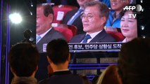 S.Korea: Moon cheered by supporters after exit poll predicts win