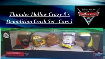 Toy Review Unboxing & Demo of Disney Cars Thunder Hollow Crazy 8's Demolition Crash Set - Cars 3