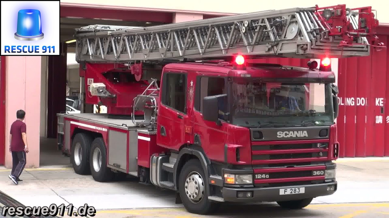 [Hong Kong Fire response]  MP + MRU + TL Mong Kok Fire Station