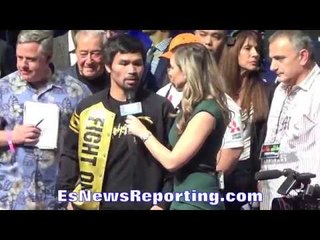 MANNY PACQUIAO FINAL WORDS POST WEIGH IN & FACE OFF WITH JESSIE VARGAS - EsNews Boxing