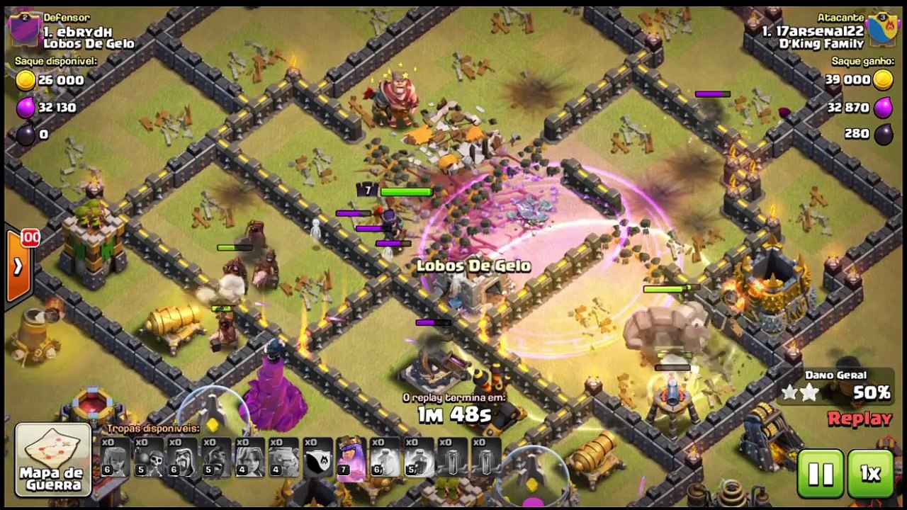 Clash Of Clans - Testando o layout de guerra CV9 #5/ Testing TH9 war layout #5