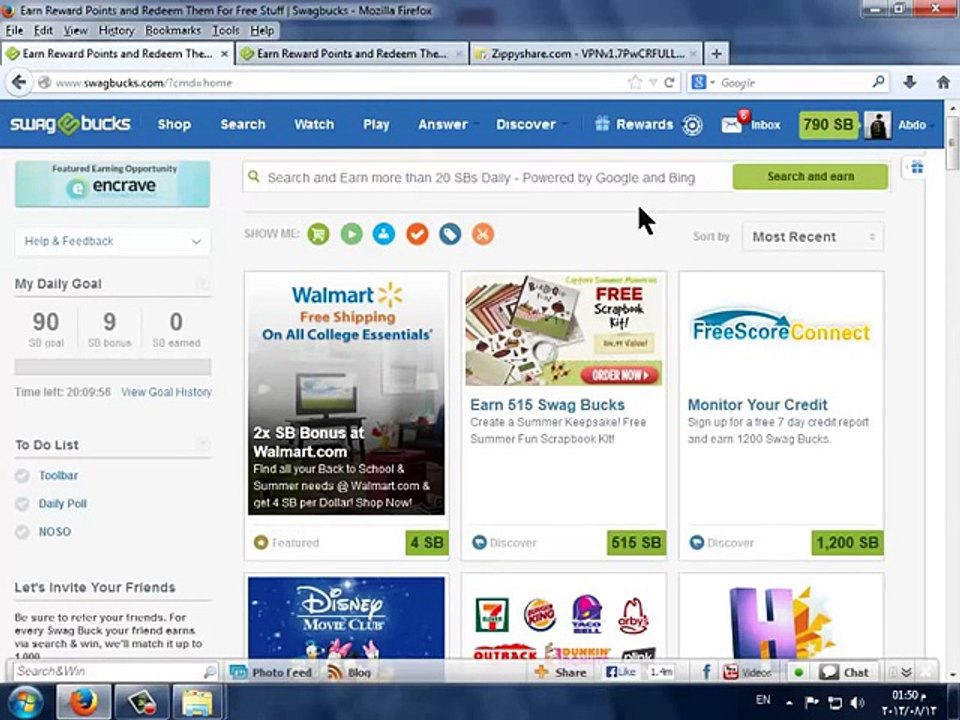شرح ربح المال باسهل الطرق من موقع swagbucks