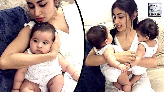 Mouni Roy Adorably Plays With Karanvir Bohra's Twin Daughters
