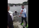 Man Orders Pint of Guinness, Drinks It While Hydro-Boarding Over Water
