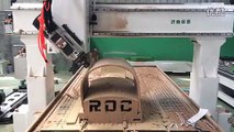 A CNC Router 4 axis is carving out a chair rapidly