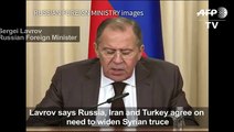 Russia, Iran, Turkey ag widen Syria truce