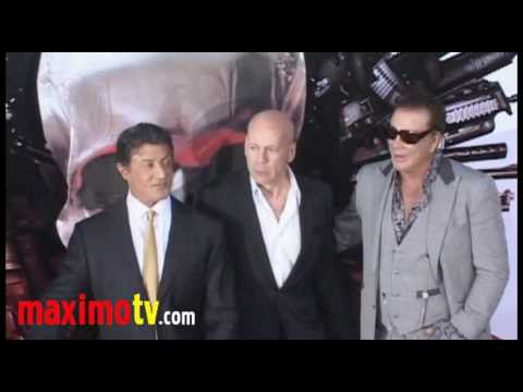 Sylvester Stallone, Bruce Willis, Mickey Rourke at The Expendables Premiere