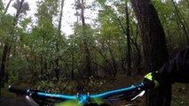 Mountain Bike Riders Riding in The Woods