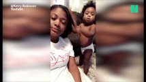 Cette petite fille joue à la coiffeuse avec sa maman et c'est hilarant