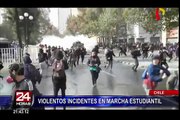 Chile: se registró violenta manifestación estudiantil en Santiago