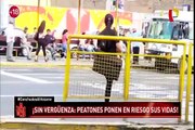 Lima: peatones arriesgan sus vidas al cruzar las calles de manera temeraria