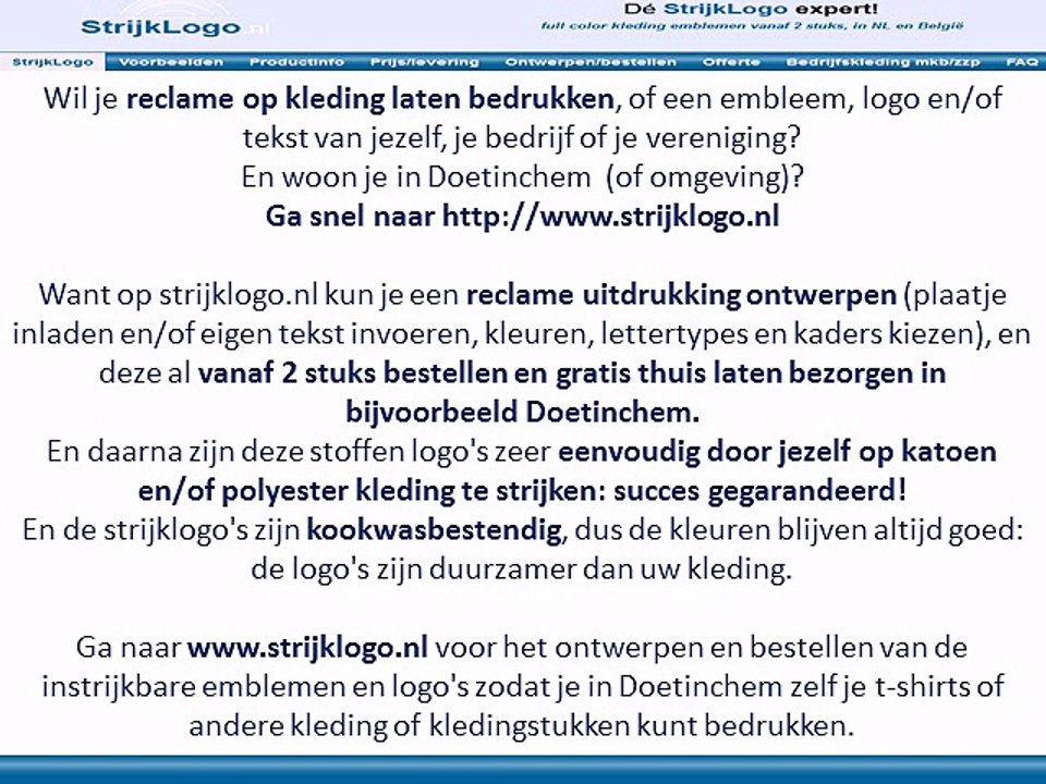 Reclame kleding bedrukken Doetinchem