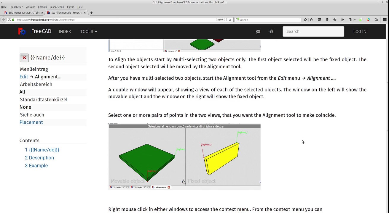 Freecad alignment-tool