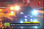 Surco: congestión vehicular por aniego en avenida Juan Pablo