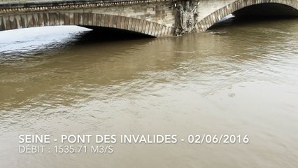 Crue de la Seine 3ème jour (Seine in spate 3rd day) - Pont des Invalides - 02/06/2016  (2/3)