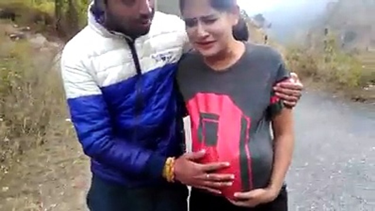 Boy and Pregrant Women Having Fun