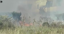 Carinaro (CE) - Incendio nei pressi del comune (10.05.17)