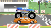 The White Ambulance with Tow Truck in the City 2D Animation Cars & Trucks Cartoon for children