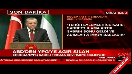 Cumhurbaşkanı Erdoğan'dan 'ABD’nin YPG’ye ağır silah' yardımına ilişkin açıklama