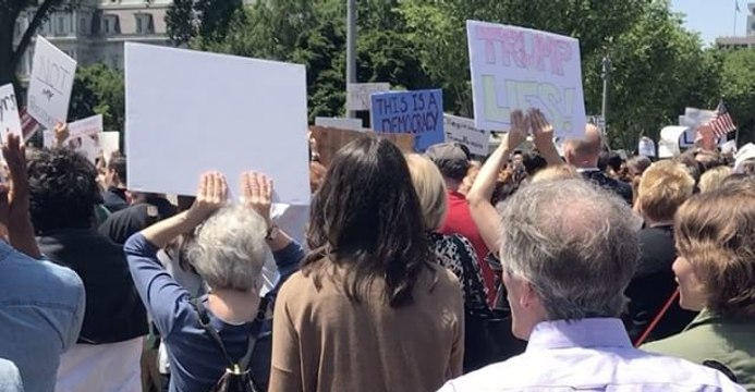 Protesters Gather in Front of White House After Comey Firing