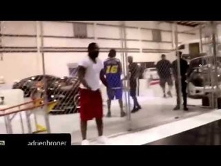adrien broner always ballin chilling making it rain on basketball court -