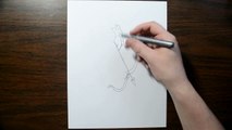 3D Drawing of Cupid - Trick Art on Line Paper Illusion-5czbw