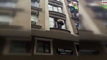 koca şiddetinden kaçan kadın balkondan kaçmaya çalıştı