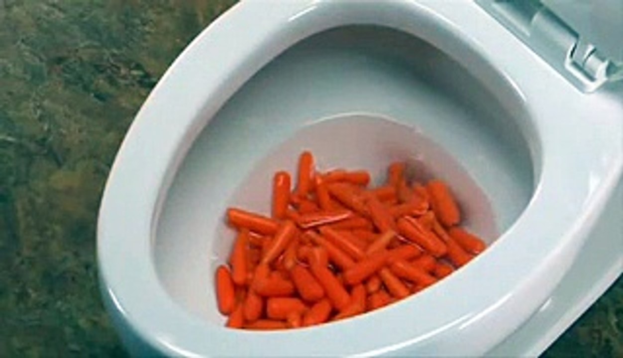 Il verse des carottes dans la toilette...Ce qui se passe est incroyable