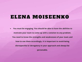 Elena Moiseenko Must Have Skills to Be an Effective Leader