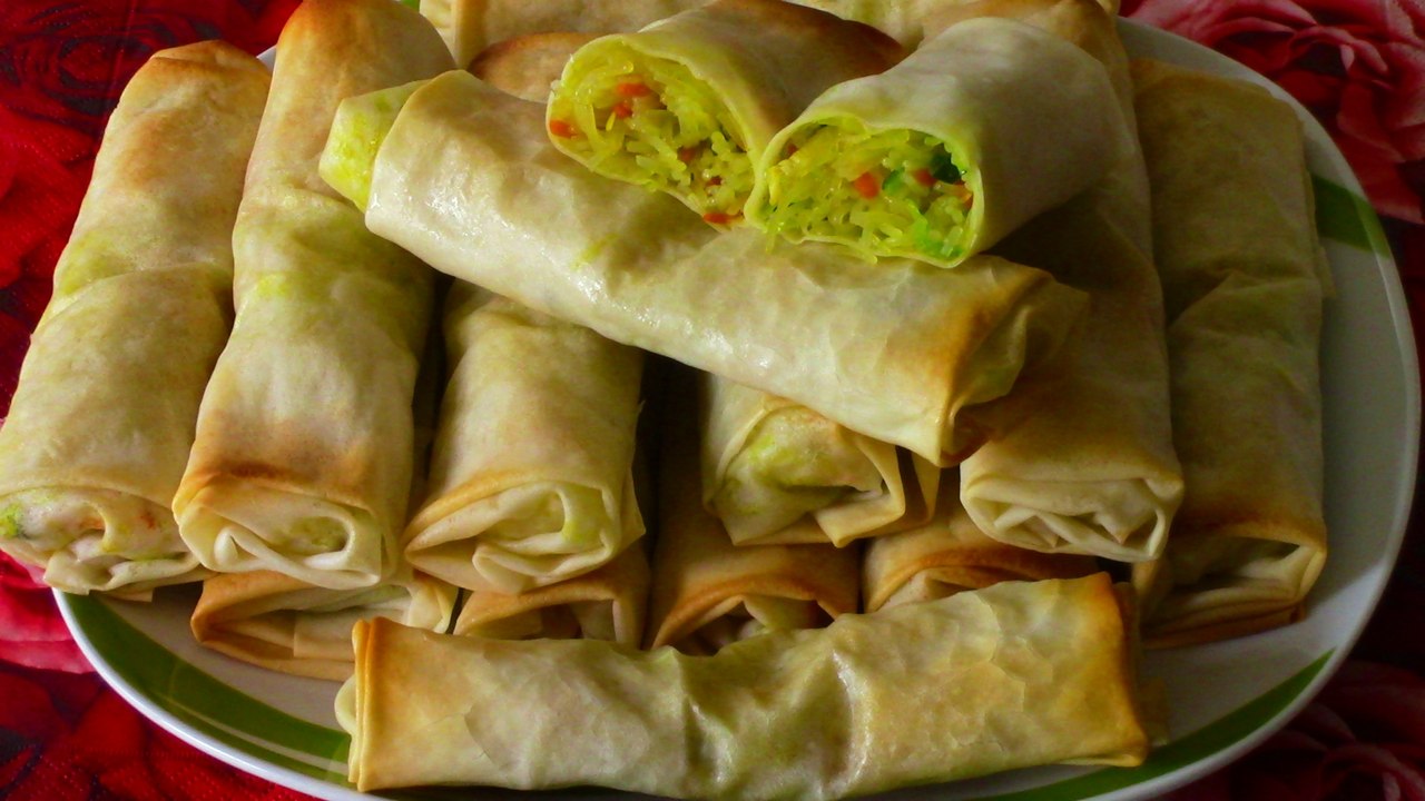 Frühlingsrollen mit glasnudelfüllung / ingwerrezept